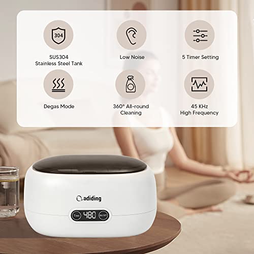 Ultrasonic Jewelry Cleaner, 650Ml Professional Ultrasonic Cleaner With 5 Digital Timer, Degas Mode, 45Khz Portable Household Cleaning Machine For Eyeglasses, Watches, Rings, Necklaces, Coins, Dentures #TOP3