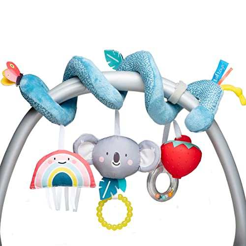 Image of Taf Toys Koala Activity Spiral Baby’s Fun Accessory for Car Seat Crib Cot & Stroller, Hanging Rattling Toys, Newborn Sensory Toy Developmental Toy with a Soother Case Best Gift for 0 3 6 9 12 Months