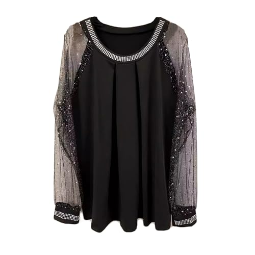 Angebot des Tages Blitzangebot Festliche Oberteile Damen Glitzer Pullover Elegant Silvester Outfit Damenpullover Langarm Elegant Pailletten Shirt Meine Bestellung