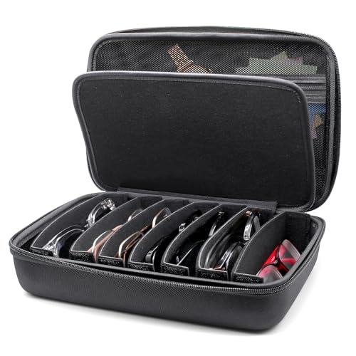 Grand étui à lunettes ProCase pour voyage | Organisateur nomade rigide EVA pour 8 solaires