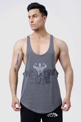 Image of FUAARK Men's Super Combed Cotton Tank Tops Gym Bodybuilding Vest Fitness Workout Sleeveless Stringers
