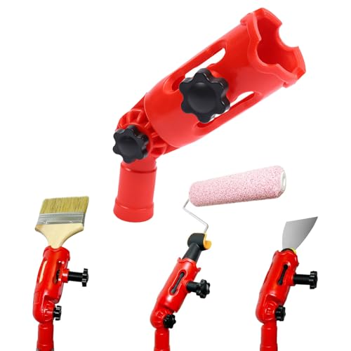 Gansdnek Adaptador de Extensión para Rodillo de Pintura, Soporte Extensor Universal para Pincel de Pintura, Soporte Multiángulo para Brocha con Cabezal Giratorio para Techos Altos Paredes y Esquinas