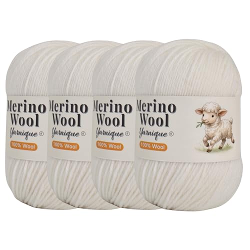 Yarnique 1oo% Australian Merino Wool Yarn Sport Weight 4 Balls 656 Yds