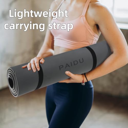 PAIDU POE Yoga Mat (10mm)Extra Thick Fitness Mat 72"x24" with Carry Strap by PAIDU - Used condition - Image 5