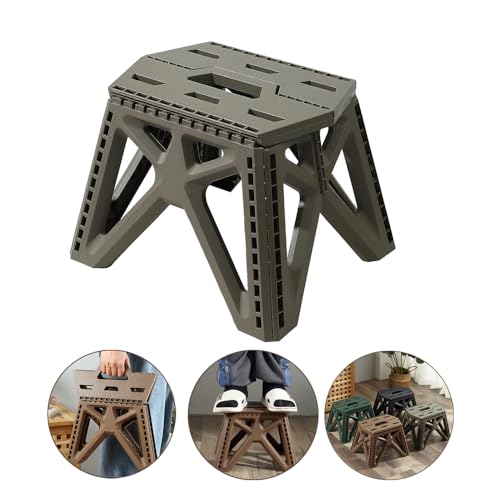 Sbomi Hocker Klappbar für Kinder & Erwachsene,Campinghocker,Tritthocker aus Kunststoff,Faltbar Küchenhocker Klapptritt Bad, Tragbarer Klapphocker für Küche, Bad und Wohnzimmer (23.5 cm hoch-Grau)