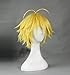 COSPLAZA Cosplay Wig Synthetic Short Yellow & Golden Hair with Pre-styled Ahoge Cool Male Anime Performance Wigs