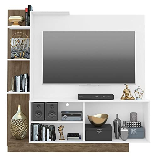 Multimóveis Estante Home Theater para TV de até 55 Pol. Denver Argila Acetinado com Branco Texturizado