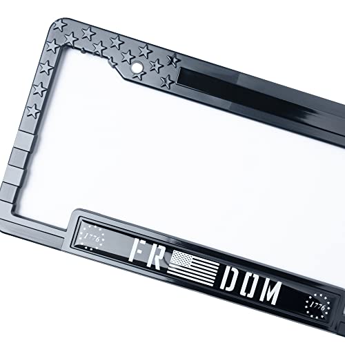 American Flag License Plate Frame Tag Bracket With 3D Raised Stars And Stripes. (Freedom) #TOP3