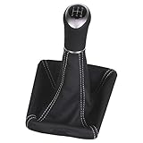 4AOP41-09NW ICT Schaltknauf Schalthebel Schaltsack/Schaltmanschette Leder schwarz, 5 gang kompatibel mit: Opel Vectra C Signum 2002-2008 (LED blau)