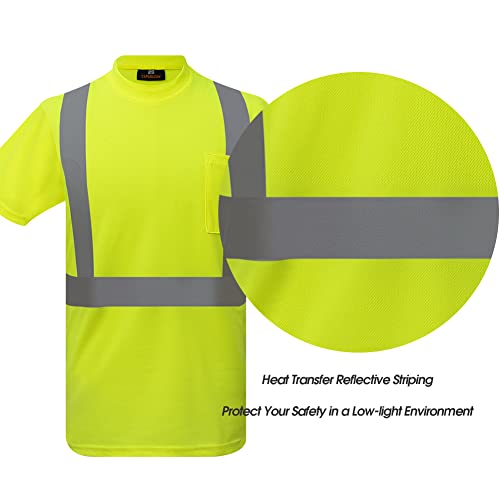 Caparazon Safety Shirt Ansi Class 2 High Visibility Reflective T-Shirt Unisex #TOP5