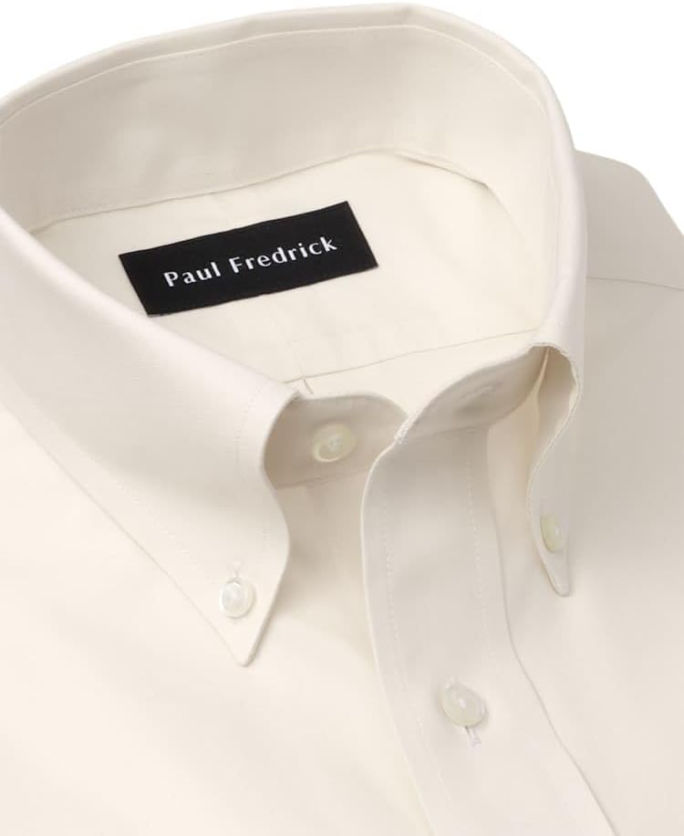 Paul Fredrick Men's Slim Fit Non-Iron Cotton Button Down Collar Dress Shirt