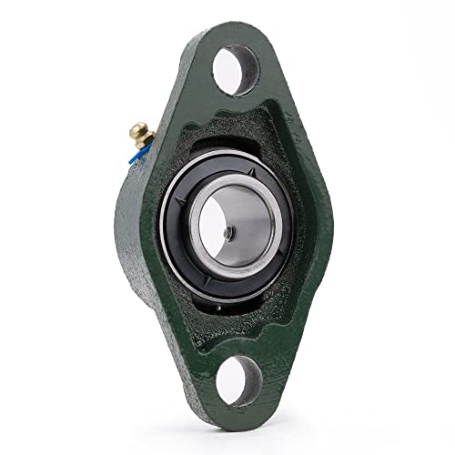 Image of XIKE 2 Pcs UCFL205-16 Bore 1 inch Pillow Block Flange Mounted Ball Bearings. | Solid Cast Iron Base and Self Aligning Chrome Steel Sealed Bearings