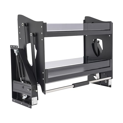 ReqianXH Pull down Cabinet Organizer 2 Tier Kitchen Cabinet Pull down Shelf Spice Rack Organizatio for Kitchen Cabinets 29inch Cabinet