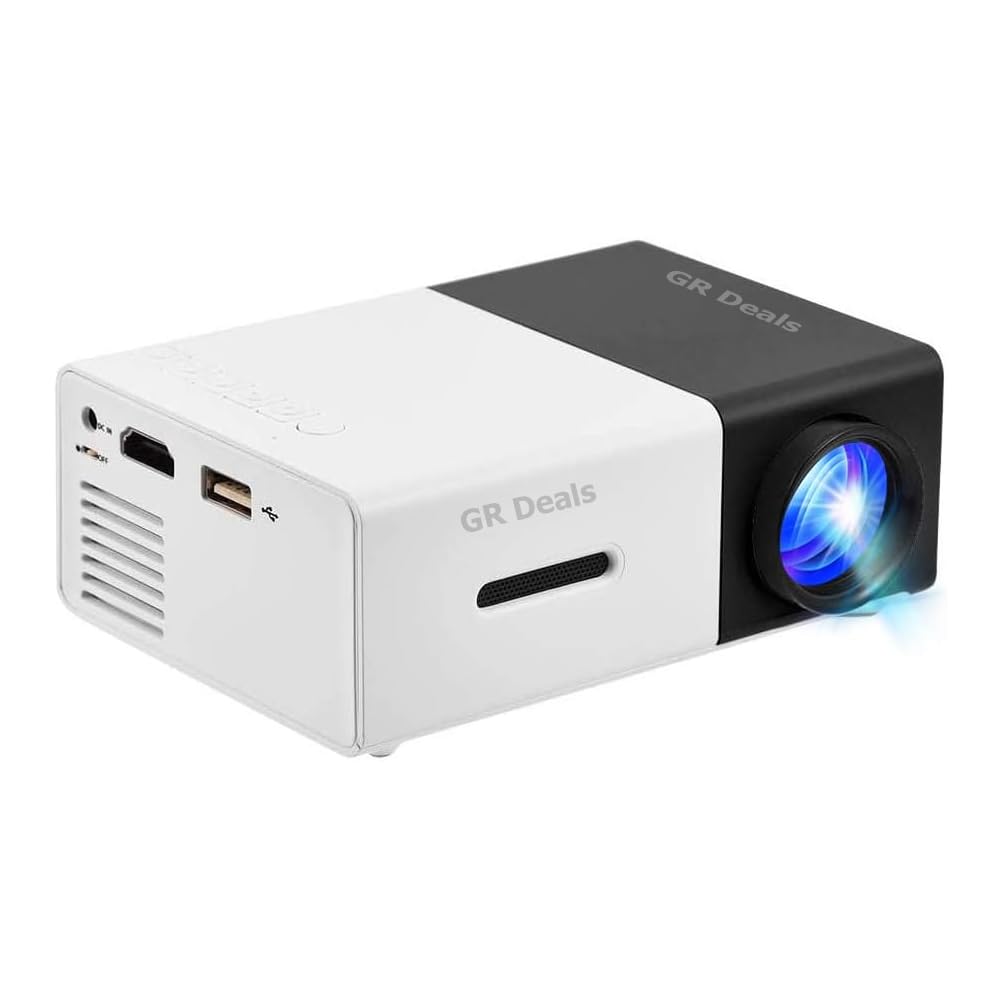 Mini Projector, Built-in Stereo Speaker Portable Multi-Media Home Theater Projector with HDMI/USB Interface 320x240 Resolution. (Multi Colour).