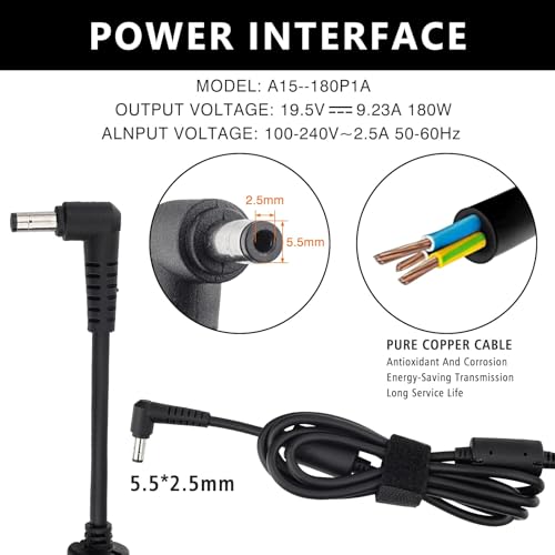 180W MSI Stealth Charger for MSI GF63 GF65 GS66 GS65 Thin Gaming Laptop MSL Katana GF66 GF76 Pulse : GL66 GL76 GL75 GL72 WF66 WF76 Stealth Thin GS66 GS65 GT70 GF75 Laptop Adapter Power by haoctrers - Image 3
