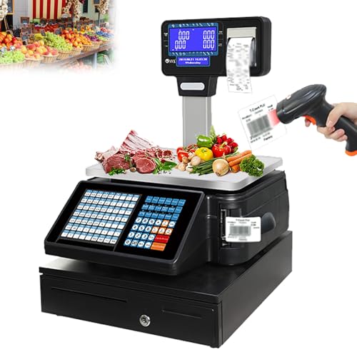 Báscula digital comercial con impresora y nivelador 30KG miniatura 1