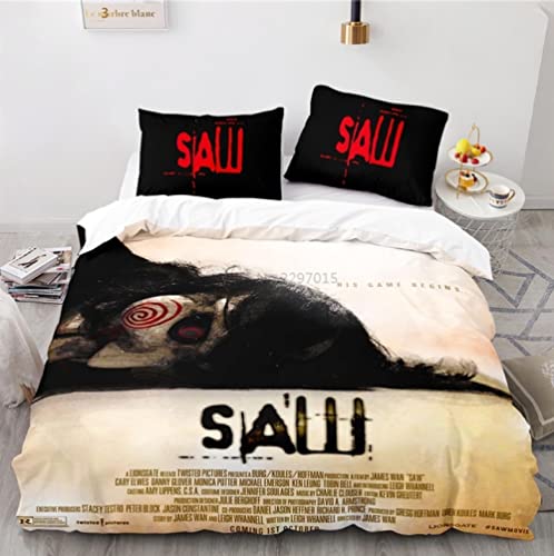 Juego De Ropa De Cama 3D De Sierra De Película De Terror Juegos De Fundas De Edredón con Fundas De Almohada Textiles para El Hogar Tamaño Doble Queen King para Decoración De Dormitorio 200 * 200cm