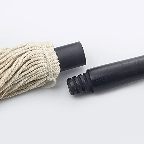 Grill Basting Mop, Yfwood 18 Inch Grill Basting Brush Bbq Mop Black Wooden Long Handle With 4 Extra Replacement Heads For Grilling Smoking Barbecue Steak #TOP2