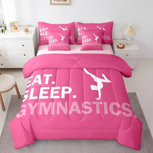 Image of Feelyou Gymnastics Bedding Set Full Size 7 Piece for Kids Women