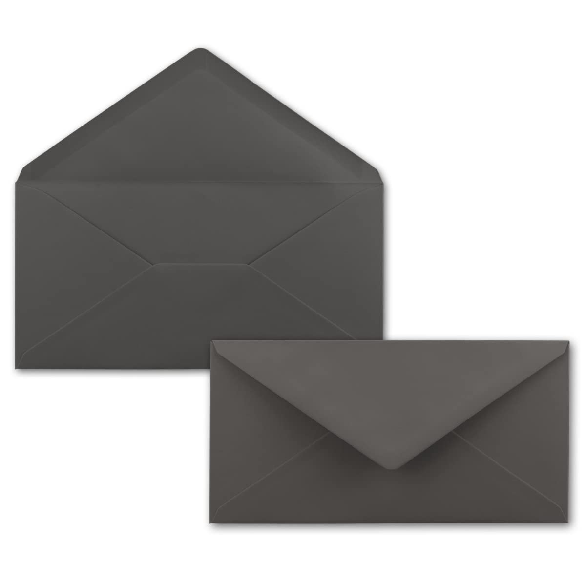 FarbenFroh by GUSTAV NEUSER 75 envelopes dark grey/anthracite DIN long 110 x 220 mm (11 x 22 cm) wet-glued without window Ideal for invitation cards FarbenFroh series