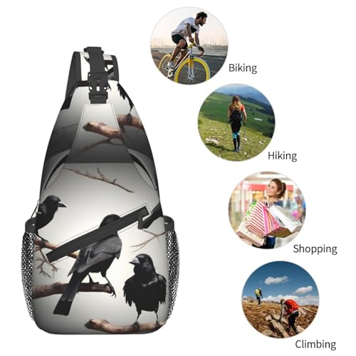 Mochila Sling Negra para Senderismo y Viaje miniatura 6