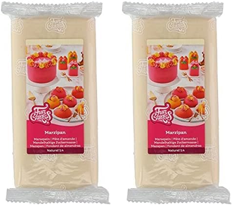 FunCakes Pâte d’amande Naturel (1:4): facile à utiliser, goût délicieux, flexible et lisse, facile à dérouler, fin et ferme, parfait pour la...