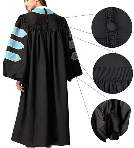Image of MyGradDay Unisex Deluxe Graduation Doctorate Robe with Gold Piping Available for Customization