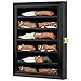 DisplayGifts Pocket Knife Display Case Stand Military Folding Knives Shadow Box 98% UV Protection Lockable, Black Finish (Small - Black)