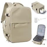 suradar Vakuum Rucksack Handgepäck Vacpack, Vacuum Backpack Travel Airbag Rucksack mit Vakuumsystem für Easyjet Handgepäck 45x36x20 für Flugzeug Reiserucksack Vakuum Herren und Damen Khaki