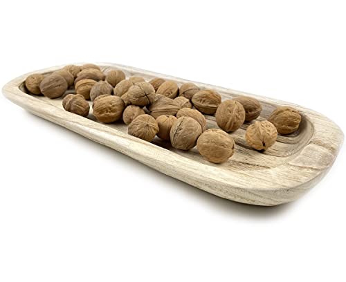 Eweigeer Wooden Fruit Snack Candy Serving Tray Real Wood Handmade Dough Bowl Root Carved Fruit Dish 16.2" #TOP3