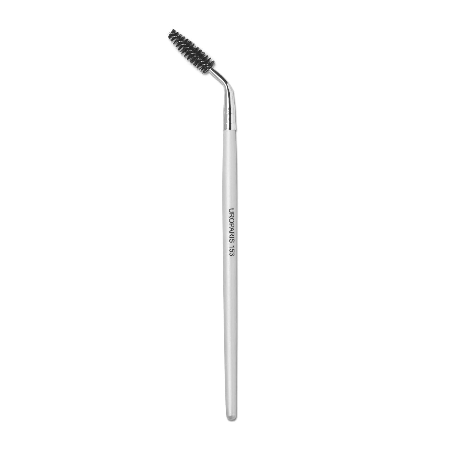 uroparis 153 Eye Brush For Makeup | Angular Eyebrow Brush with Synthetic Bristles | Wooden Handle, Brass Accents - Silver (1 Piece)-picture-16