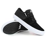 Corte ajustado. Supra Children (Youths) Stacks Vulc II Black White Skate Shoes