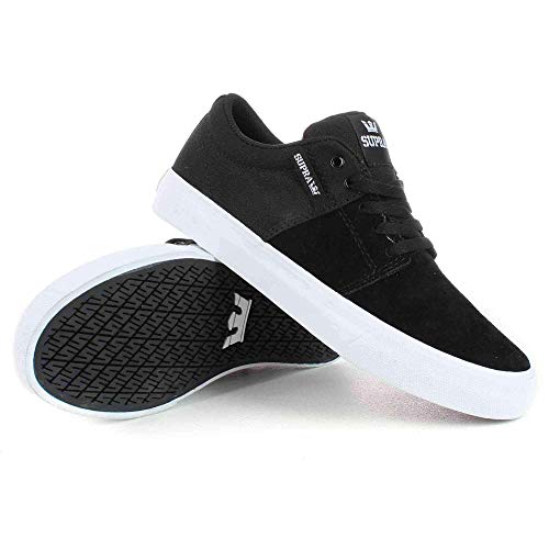 Supra Baskets Stacks II Vulc pour enfant - Noir - Noir/blanc, 6