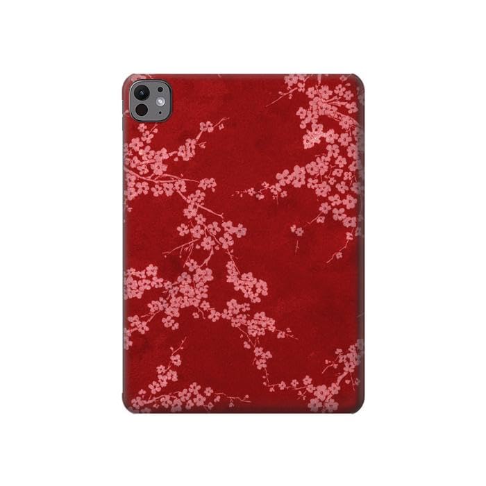 Étui iPad Pro 11 motif floral rouge pour télétravail et terrasses de café