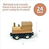 Upper Midland Products 24 Wooden Trains - DIY Unpainted Magnetic Wooden Train Cars - Unfinished Perfect for Paint Project, Crafts, and Trains Birthday Party Supplies - Thomas and BrioCompatible #2