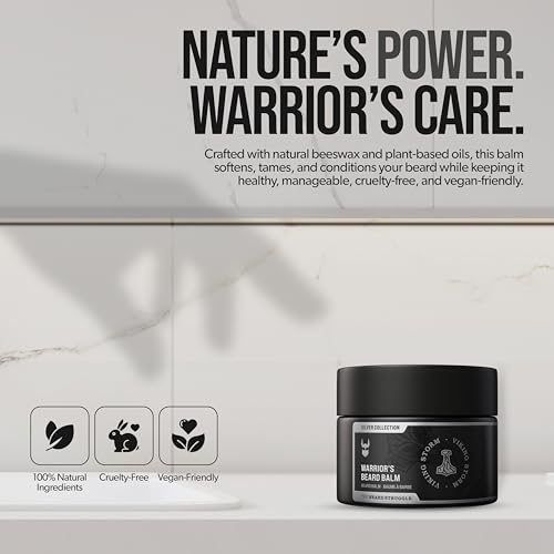 The Beard Struggle Warrior’s Beard Balm - Silver Collection, Alfheim's Forests - Non-Greasy Low-Hold Formula, Luxurious Cologne-Grade Fragrances 100% Natural and Plant-Based Ingredients - 50g