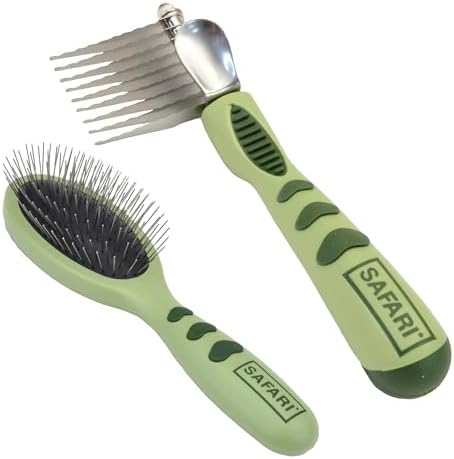 Coastal Pet Safari Dog De-Matting Comb & Safari Wire Pin Brush with Plastic Handle - Comb for Dogs with Medium to Long Hair & General Grooming Brush for Short or Long Hair - Bundle image 2