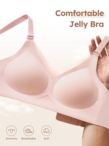 Image of Jelly Bras for Women No Underwire, Full Coverage Seamless Comfortable Bralette with Support and Lift, Wireless Padded Bra