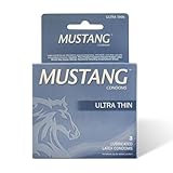 Mustang Ultra Thin Condoms – Lubricated Latex, Ultra Sensitive Protection, 3 Count