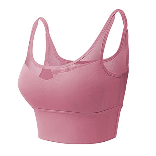 Nishore Sutiã esportivo feminino push-up à prova de choque acolchoado corta-tops com costura regata