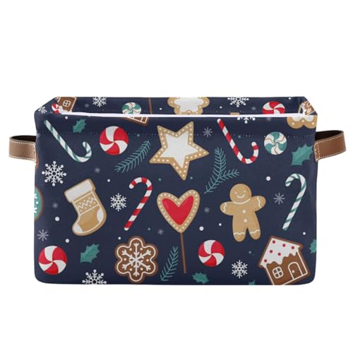 Mnsruu Cesto portaoggetti per scaffali, scatole di pan di zenzero e dolci con manici, grandi contenitori per armadio