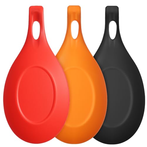 Classicseali Lot de 3 repose-cuillères en silicone, résistants à la chaleur et réutilisables,...