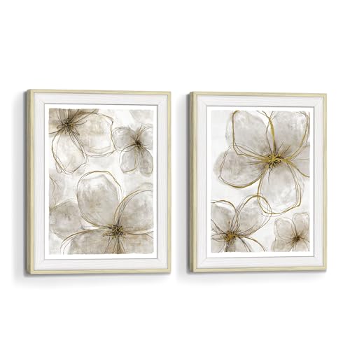 Bedroom Framed Flower Wall Art: Living Room...