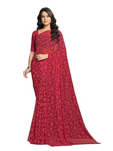 Image of Garden Vareli Lock Chiffon Floral Saree