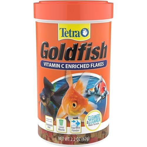 Tetra Goldfish Flakes, Nutritionally Balanced Diet For Aquarium Fish, Vitamin C Enriched Flakes, 2.2 oz