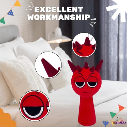 Image of Customized Text Red Sprunki Plush Toys