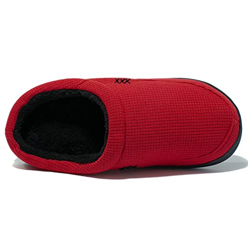 Image of NewDenBer Men's Warm Memory Foam Suede Plush Fleece Lined Slip on Indoor Outdoor Clog House Slippers