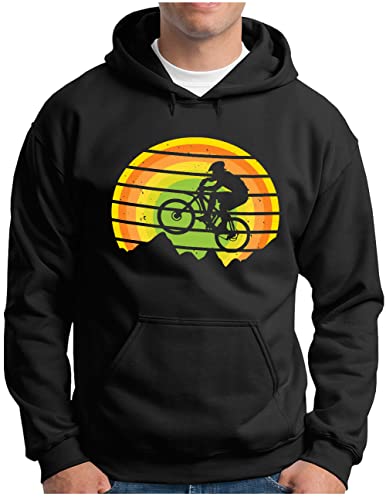 Sweat à capuche vélo de montagne homme pull cycliste noir taille S à 4XL