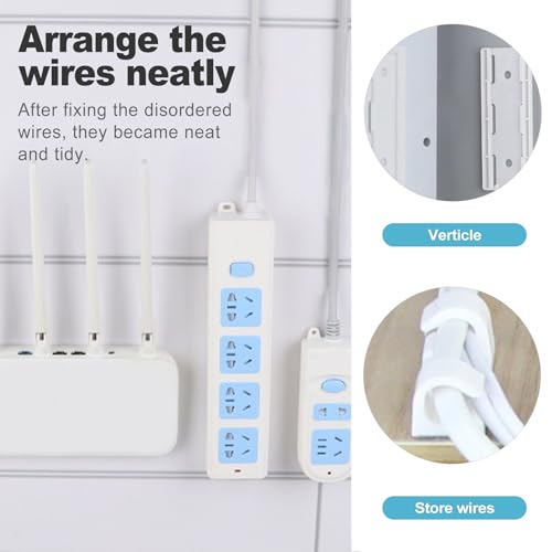 CoguZed Set de 10 Piezas Organizadores Adhesivos para Regleta de Energía con 40 Clips para Cables - Organizador para Protector contra Sobretensiones y Extensión para Oficina y Hogar miniatura 3