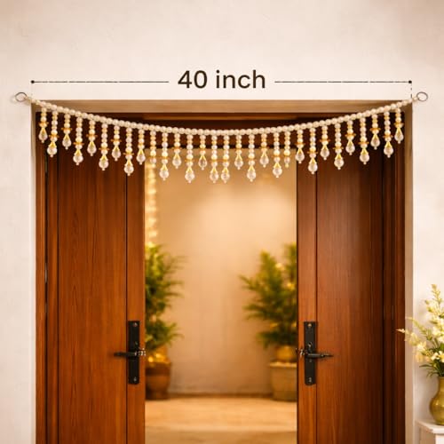 Image of Rajasthan Kraft Handmade Beaded Door Toran - 40 Inch in Size, for Home Decor, Festive Decor, Housewarming Gifts (T0059)